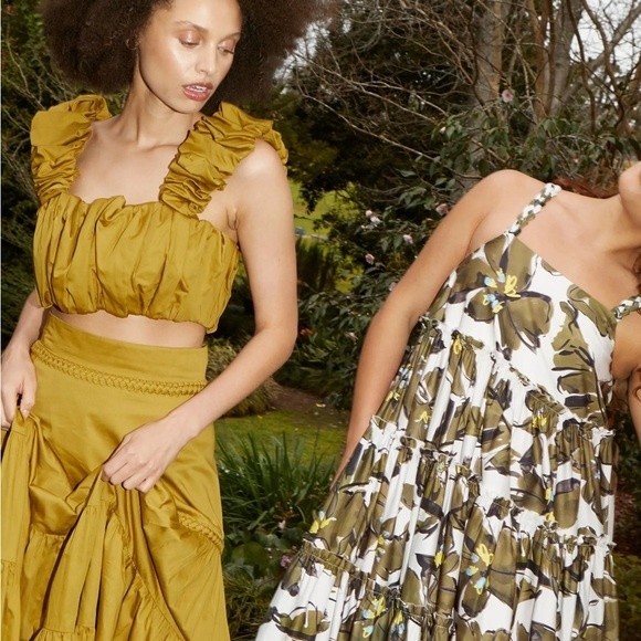 Aje. NWT Women's Green Medina Ruched Cropped Top Green Size 6 - Picture 10 of 10